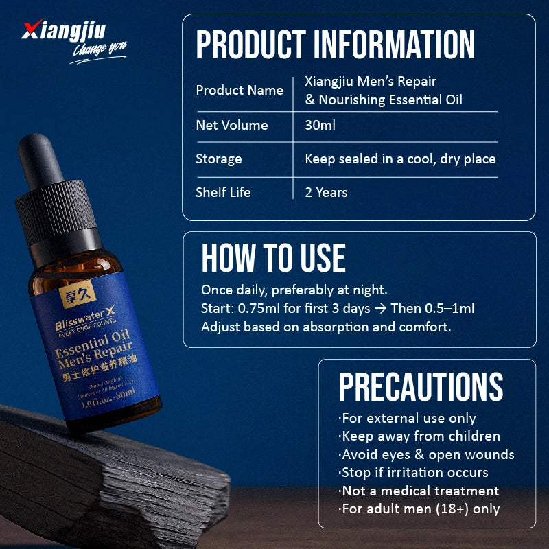 Xiangjiu Men’s Vitality Repair Oil 30ml – Natural Herbal Formula for Deep Care, Energy Support & Enhanced Male Performance